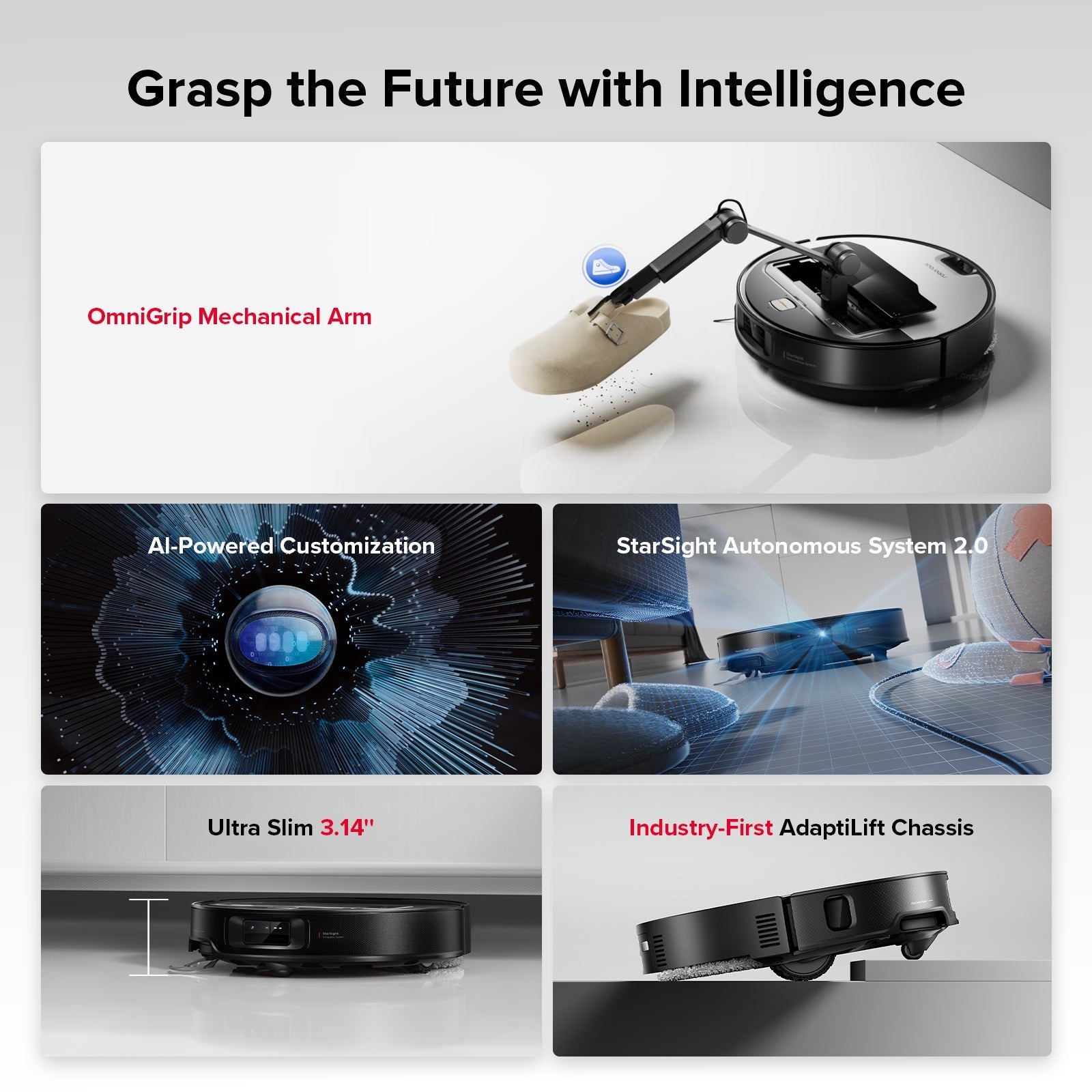 Roborock Saros Z70 Robot Vacuum with OmniGrip™ Mechanical Arm